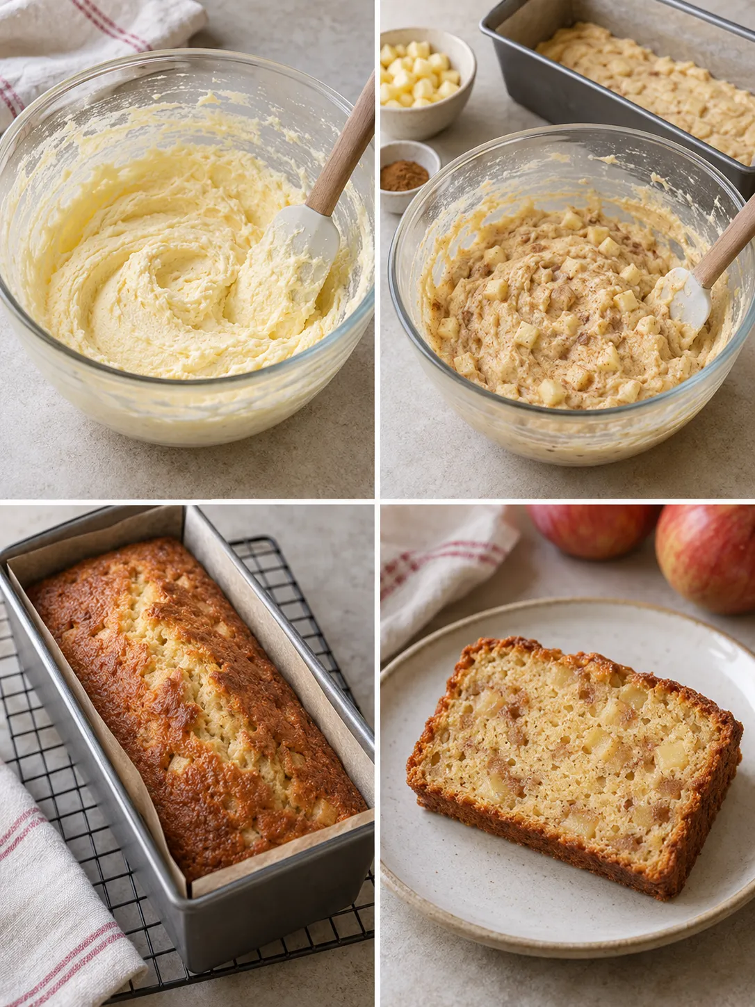Butter loaf with cinnamon and apple