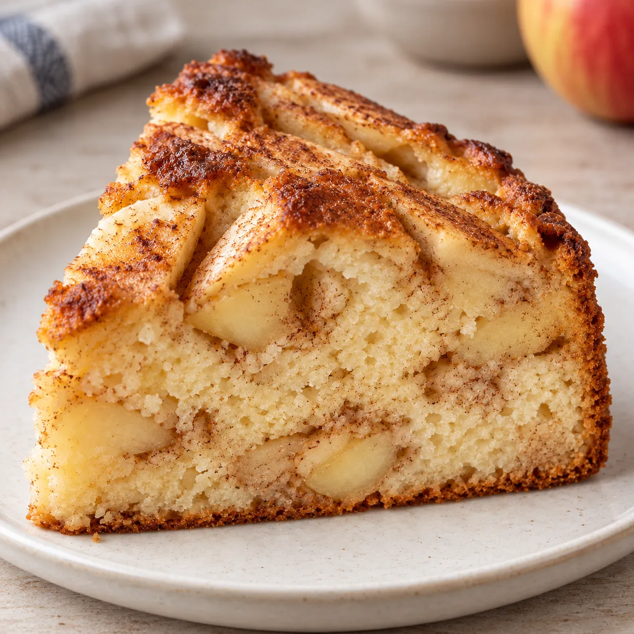 Yogurt cake with apple and cinnamon