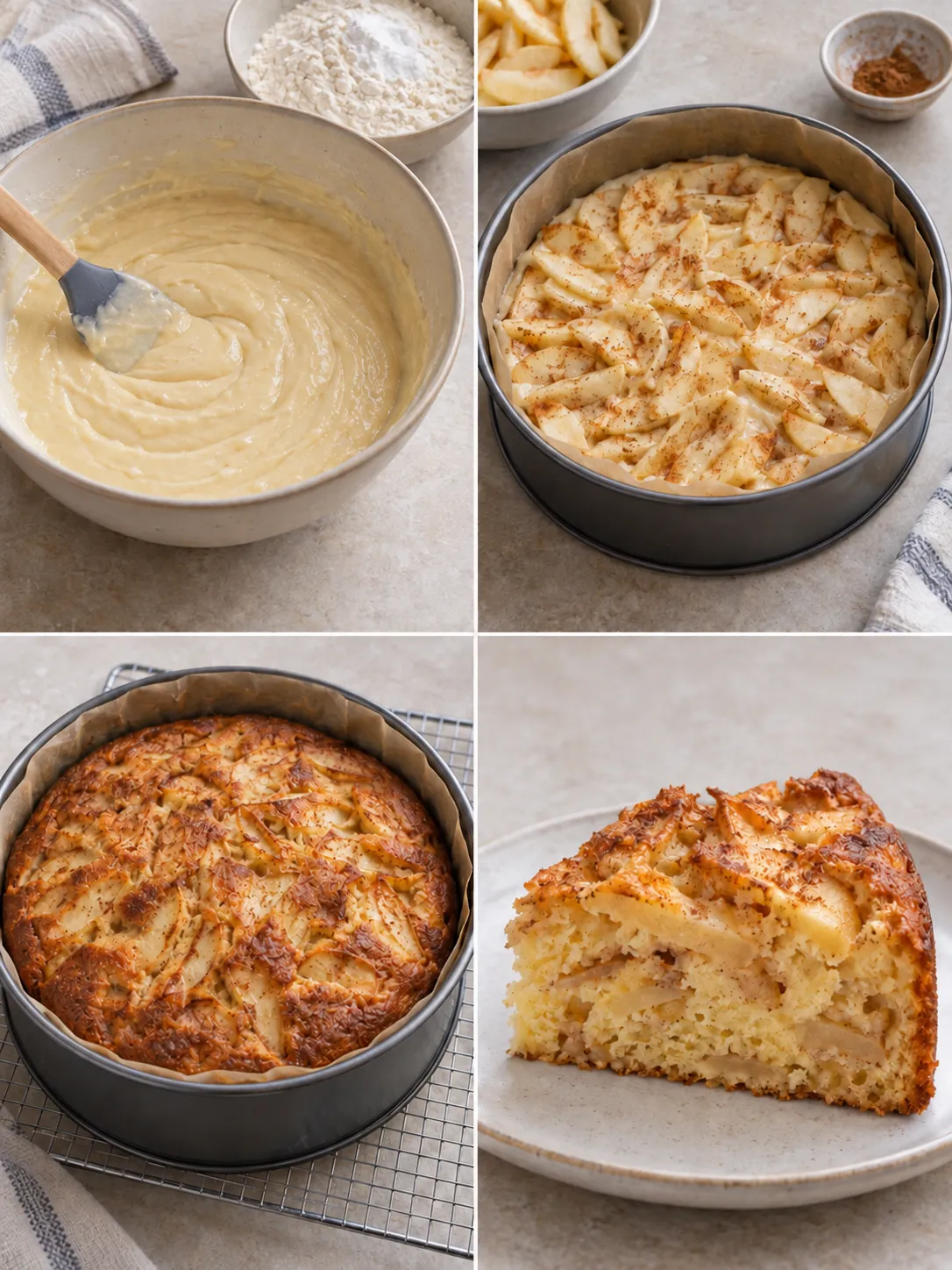 Yogurt cake with apple and cinnamon