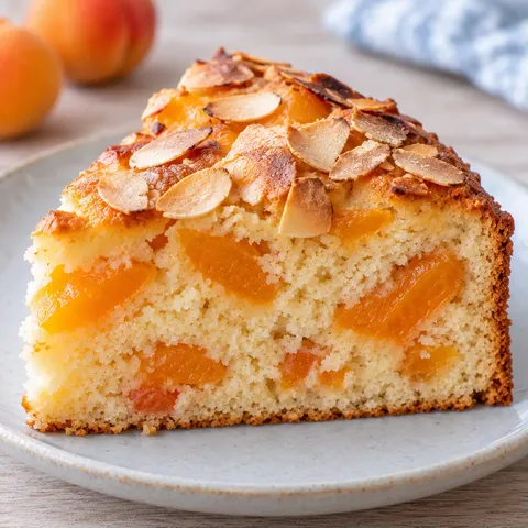 Yogurt cake with apricots and almonds