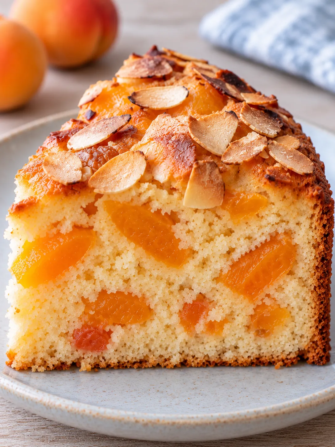 Yogurt cake with apricots and almonds