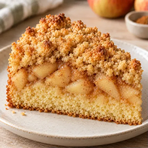 Crumble cake with apple and cinnamon