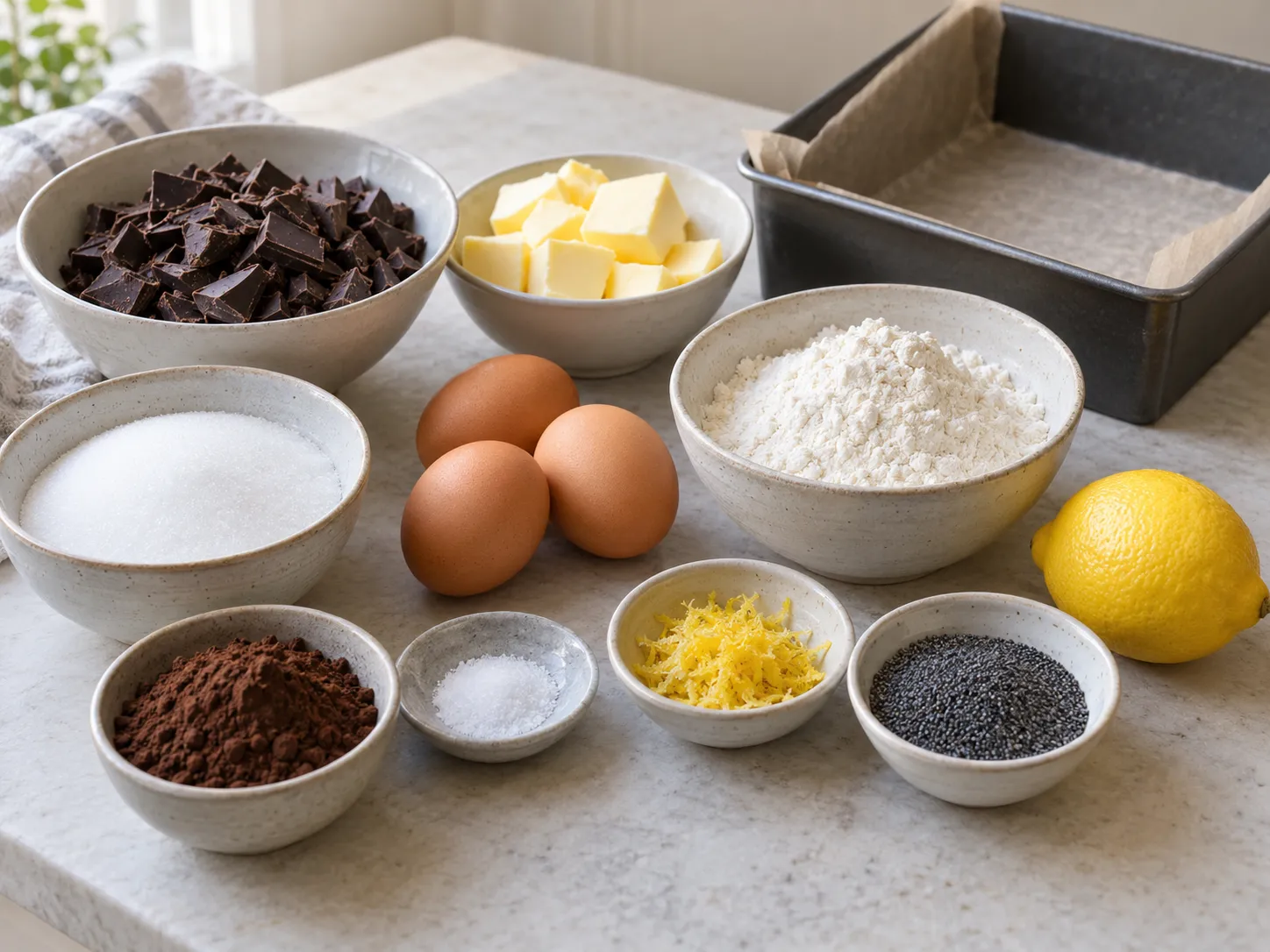 dark chocolate, chopped, unsalted butter, softened, granulated sugar, large eggs