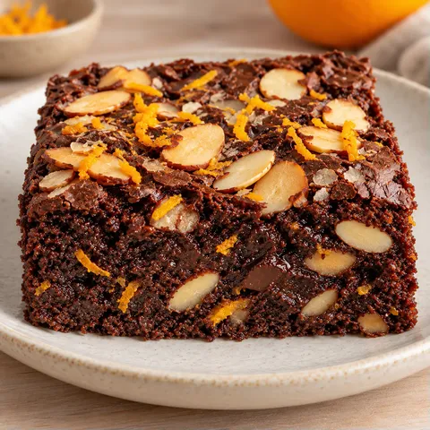 Brownies with orange and almonds