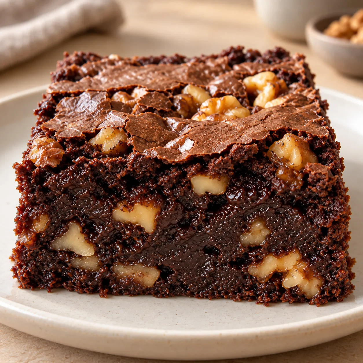 Brownies with coffee and walnuts