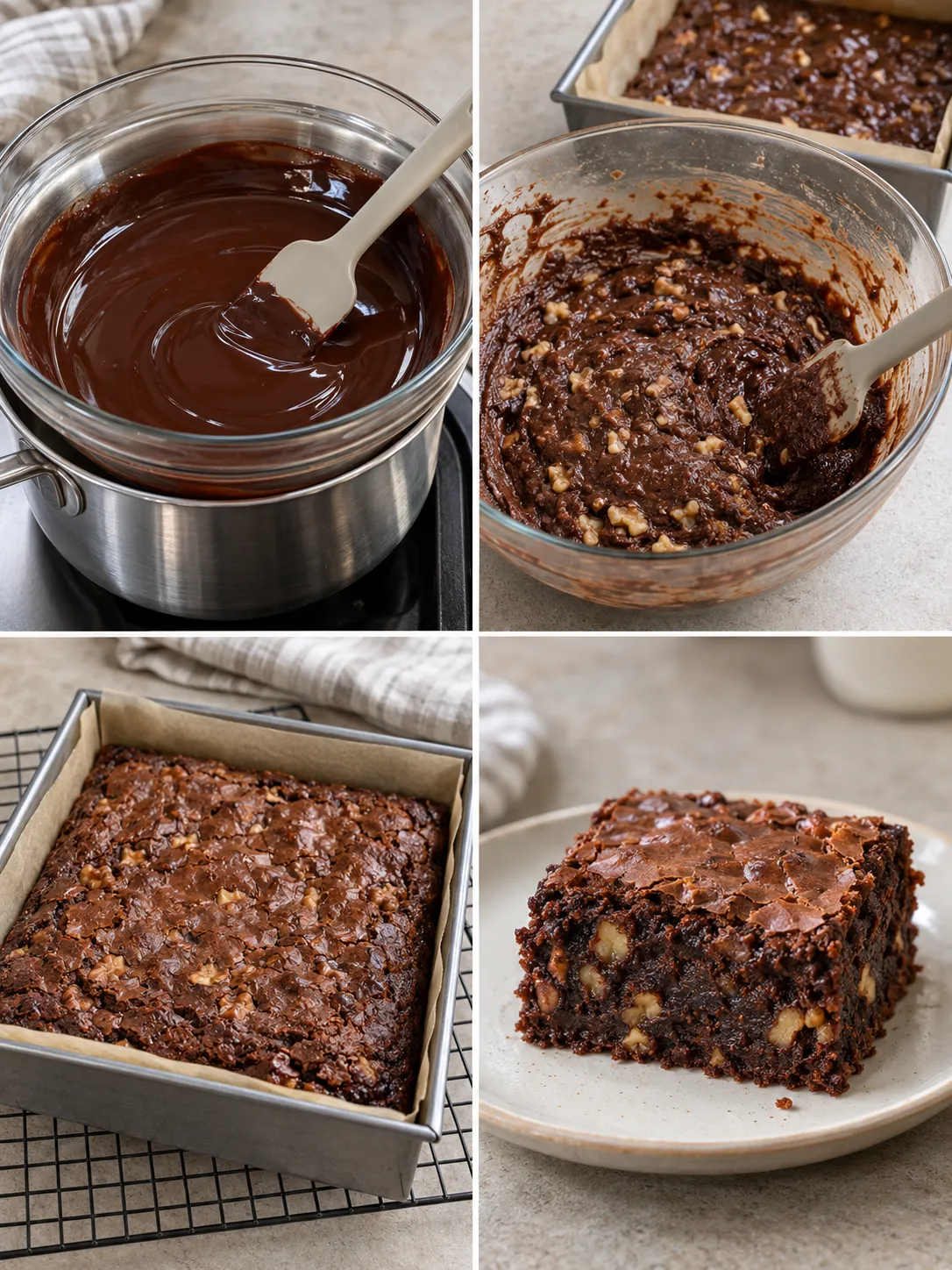 Brownies with coffee and walnuts