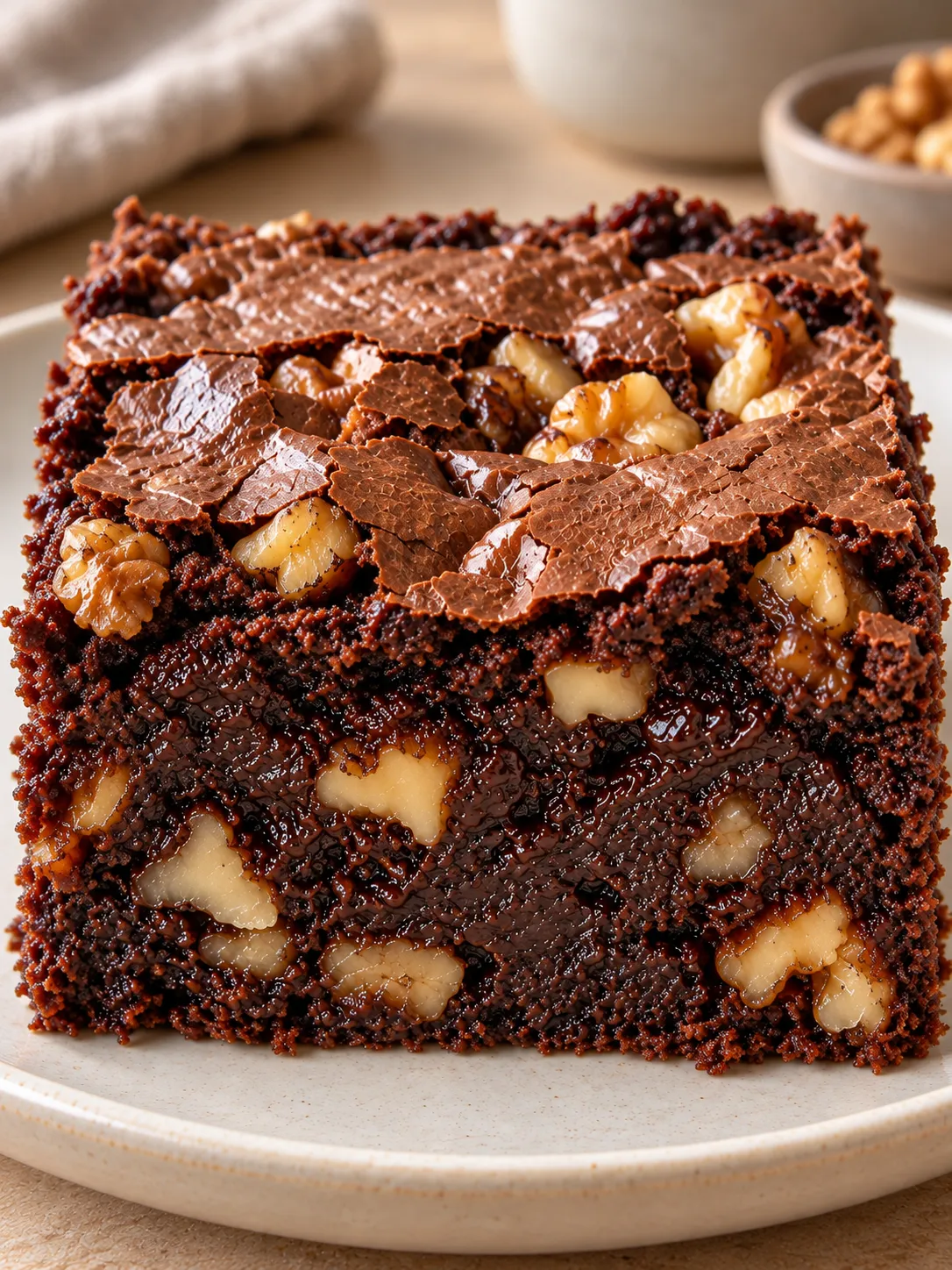 Brownies with coffee and walnuts