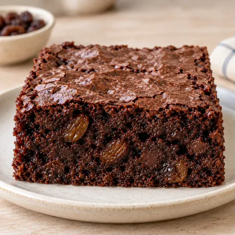 Brownies with vanilla and raisins
