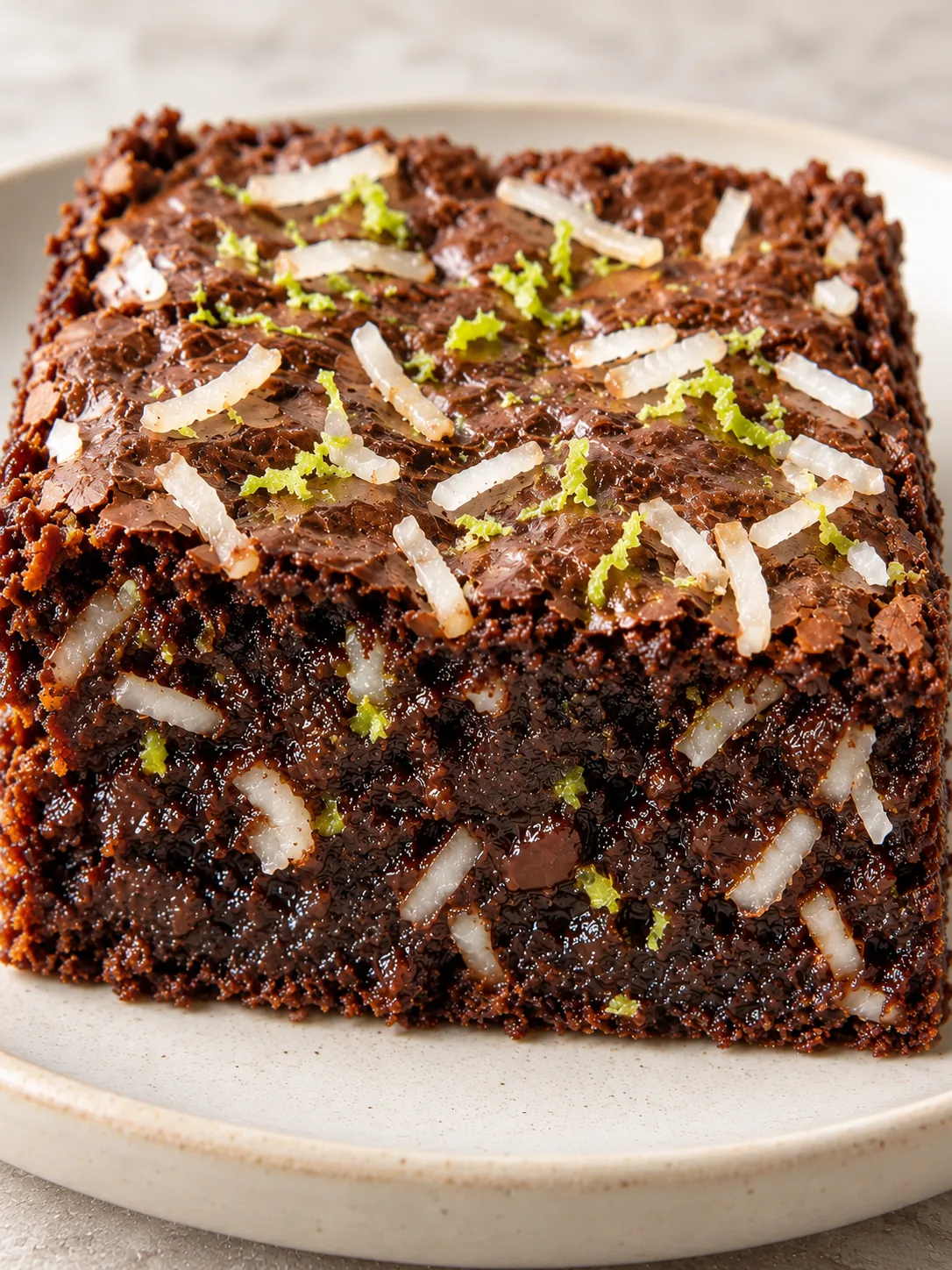 Brownies with coconut and lime
