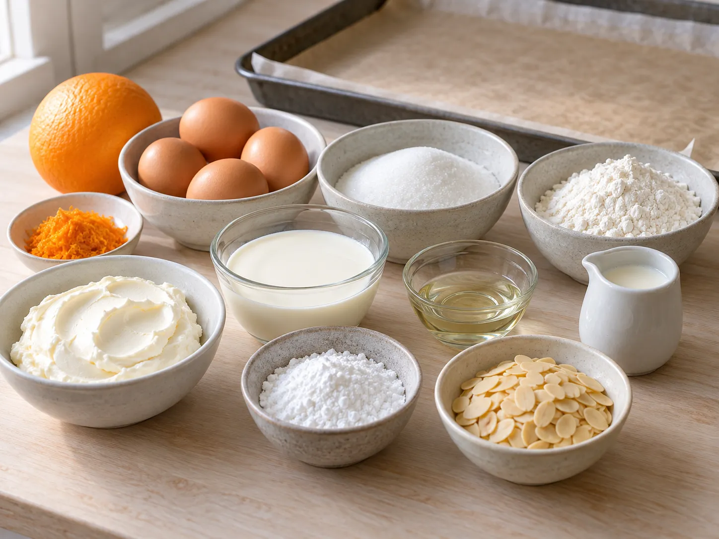 large eggs, granulated sugar, all-purpose wheat flour, neutral sunflower oil