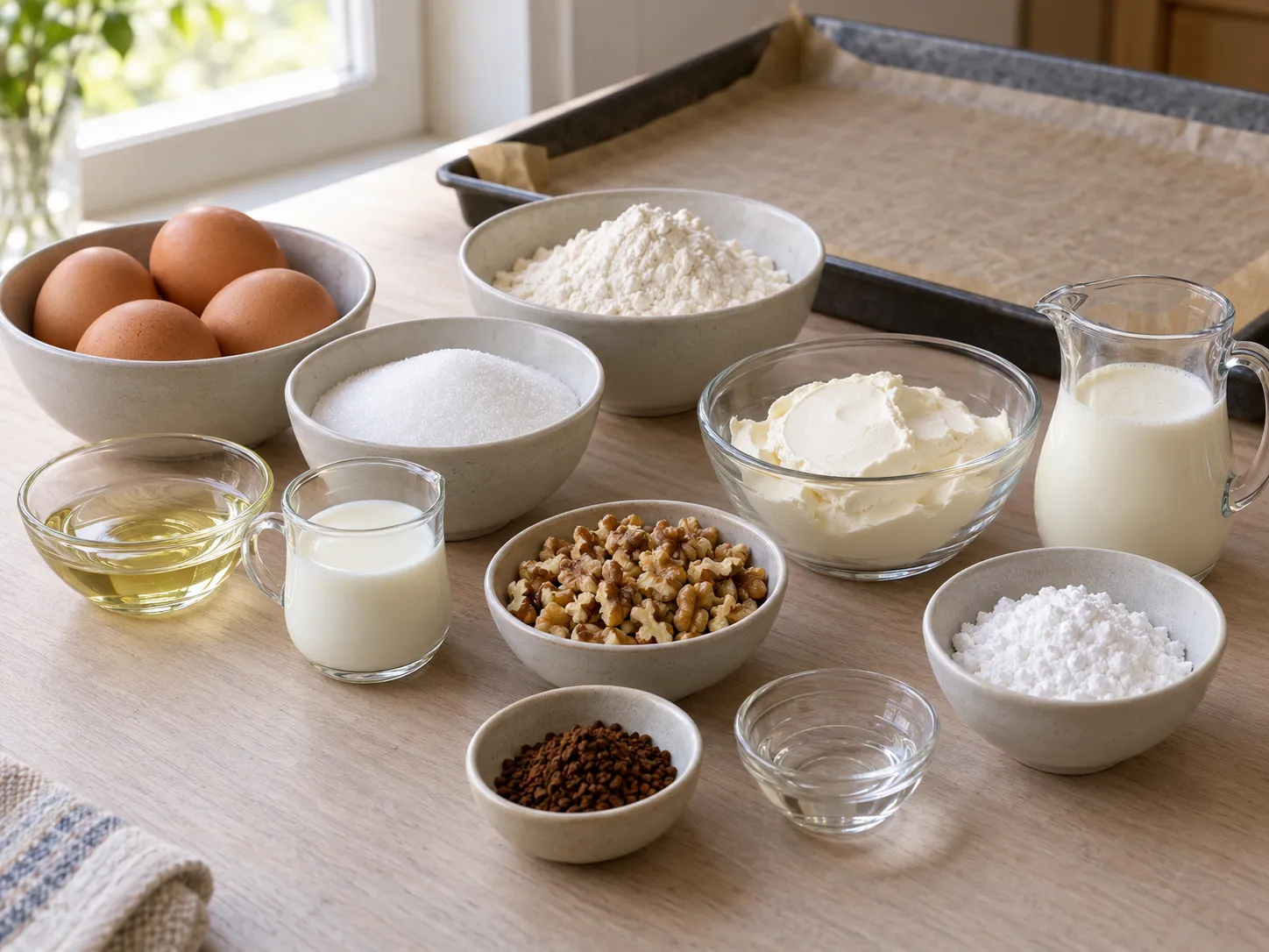 large eggs, granulated sugar, all-purpose wheat flour, neutral sunflower oil