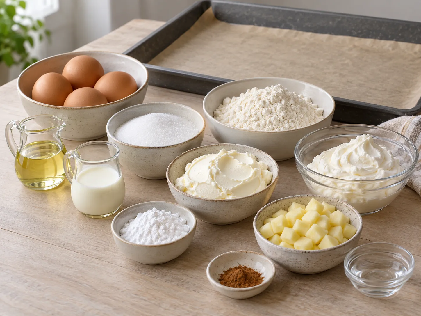 large eggs, granulated sugar, all-purpose wheat flour, neutral sunflower oil