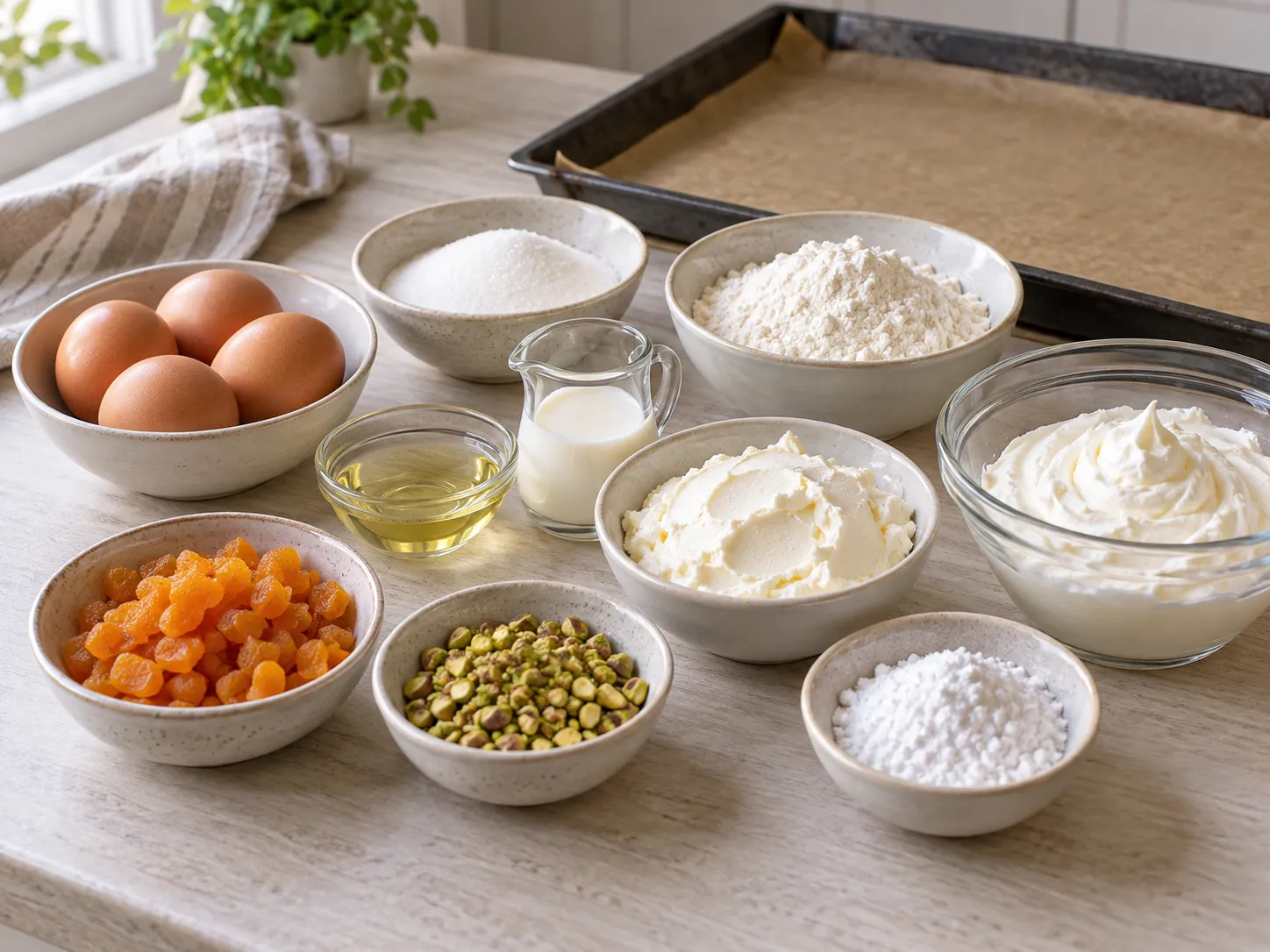 large eggs, granulated sugar, all-purpose wheat flour, neutral sunflower oil