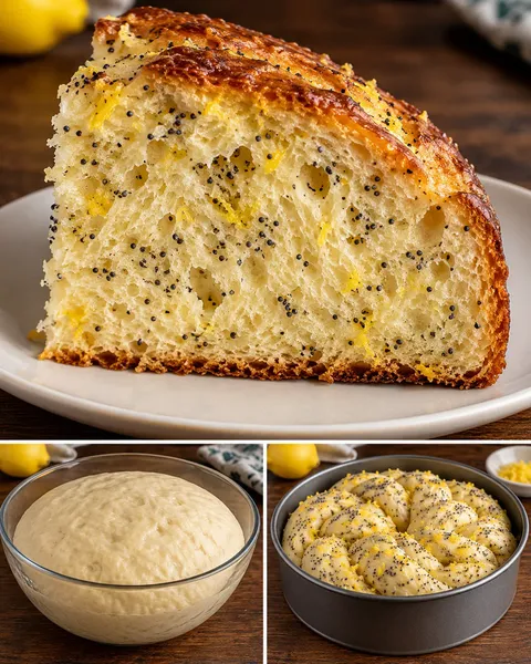 Sweet yeast cake with lemon and poppy seeds
