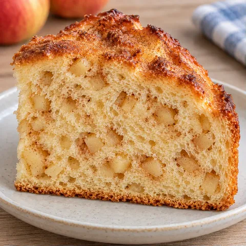 Sweet yeast cake with cinnamon and apple