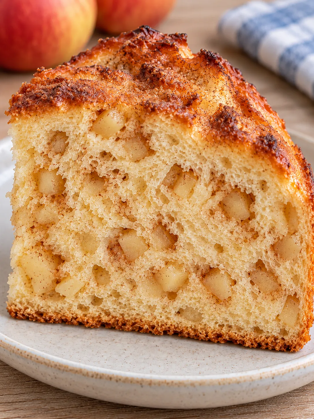 Sweet yeast cake with cinnamon and apple