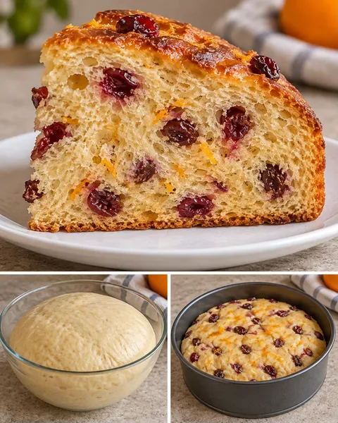 Sweet yeast cake with cranberries and orange