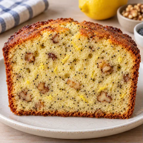 Butter loaf with lemon and poppy seeds — walnuts