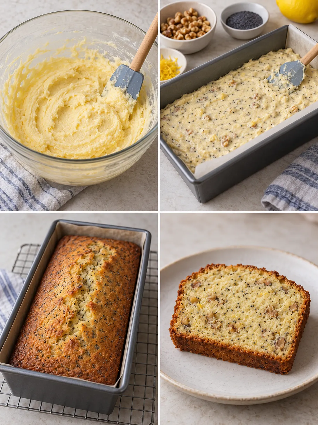 Butter loaf with lemon and poppy seeds — walnuts