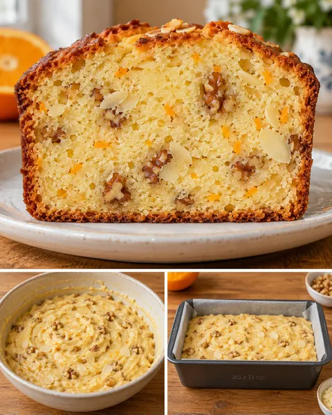 Butter loaf with orange and almonds — walnuts