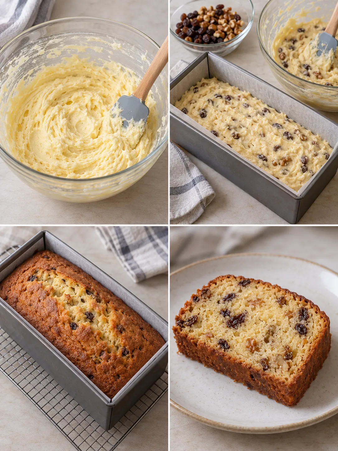 Butter loaf with vanilla and raisins — walnuts