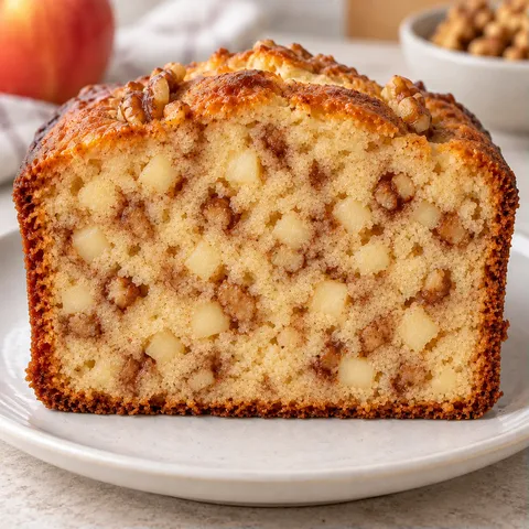 Butter loaf with cinnamon and apple — walnuts