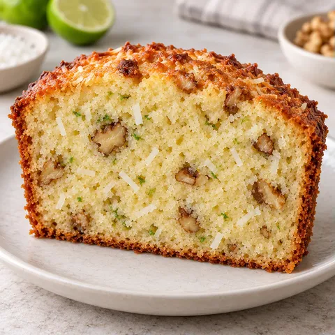 Butter loaf with coconut and lime — walnuts