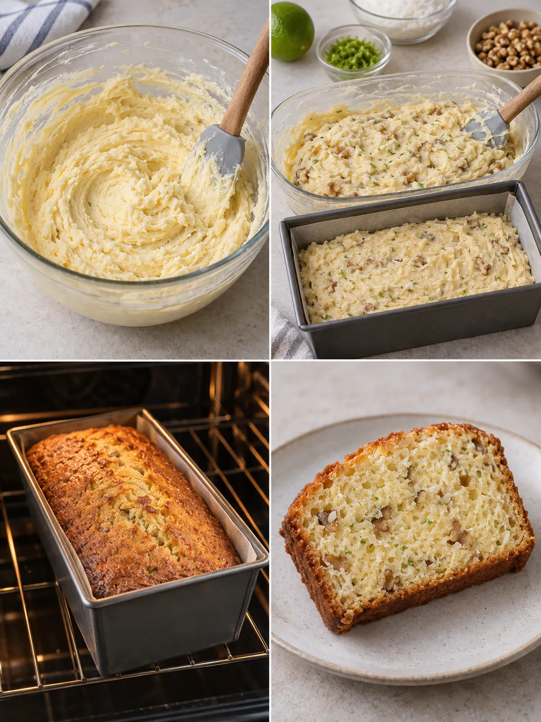 Butter loaf with coconut and lime — walnuts