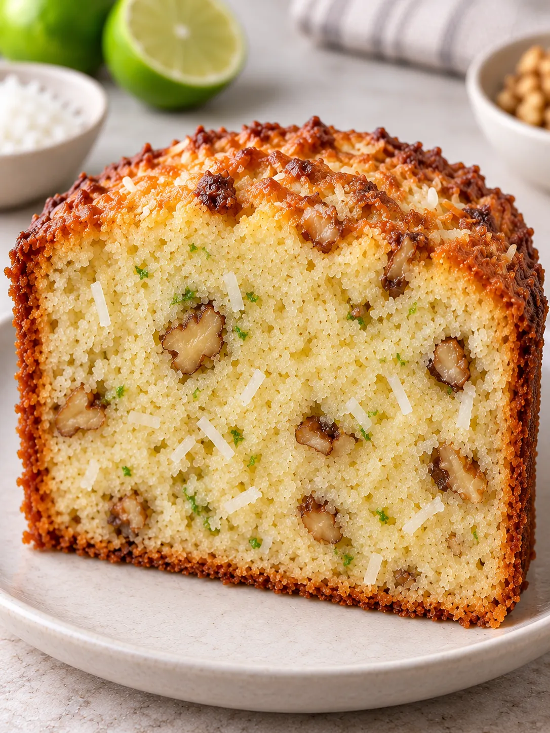 Butter loaf with coconut and lime — walnuts