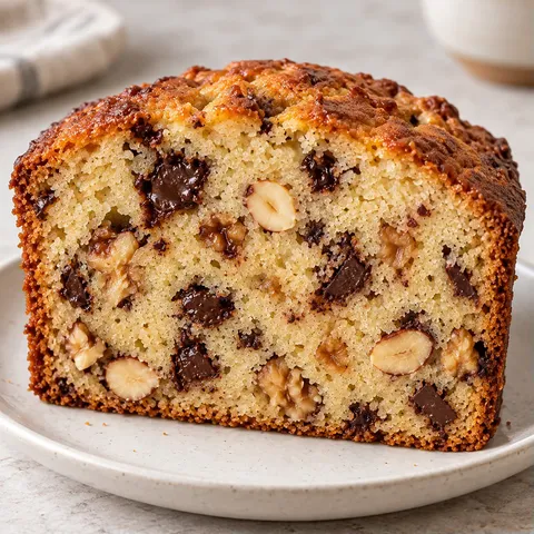 Butter loaf with chocolate and hazelnuts — walnuts