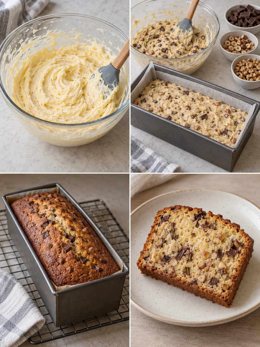 Butter loaf with chocolate and hazelnuts — walnuts