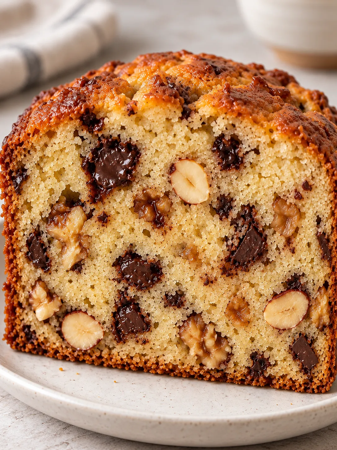 Butter loaf with chocolate and hazelnuts — walnuts