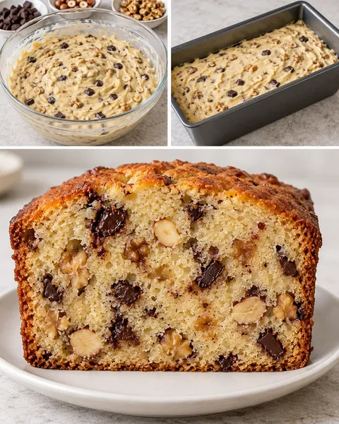 Butter loaf with chocolate and hazelnuts — walnuts