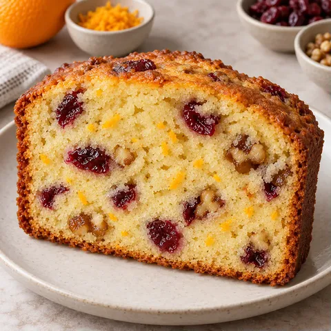 Butter loaf with cranberries and orange — walnuts