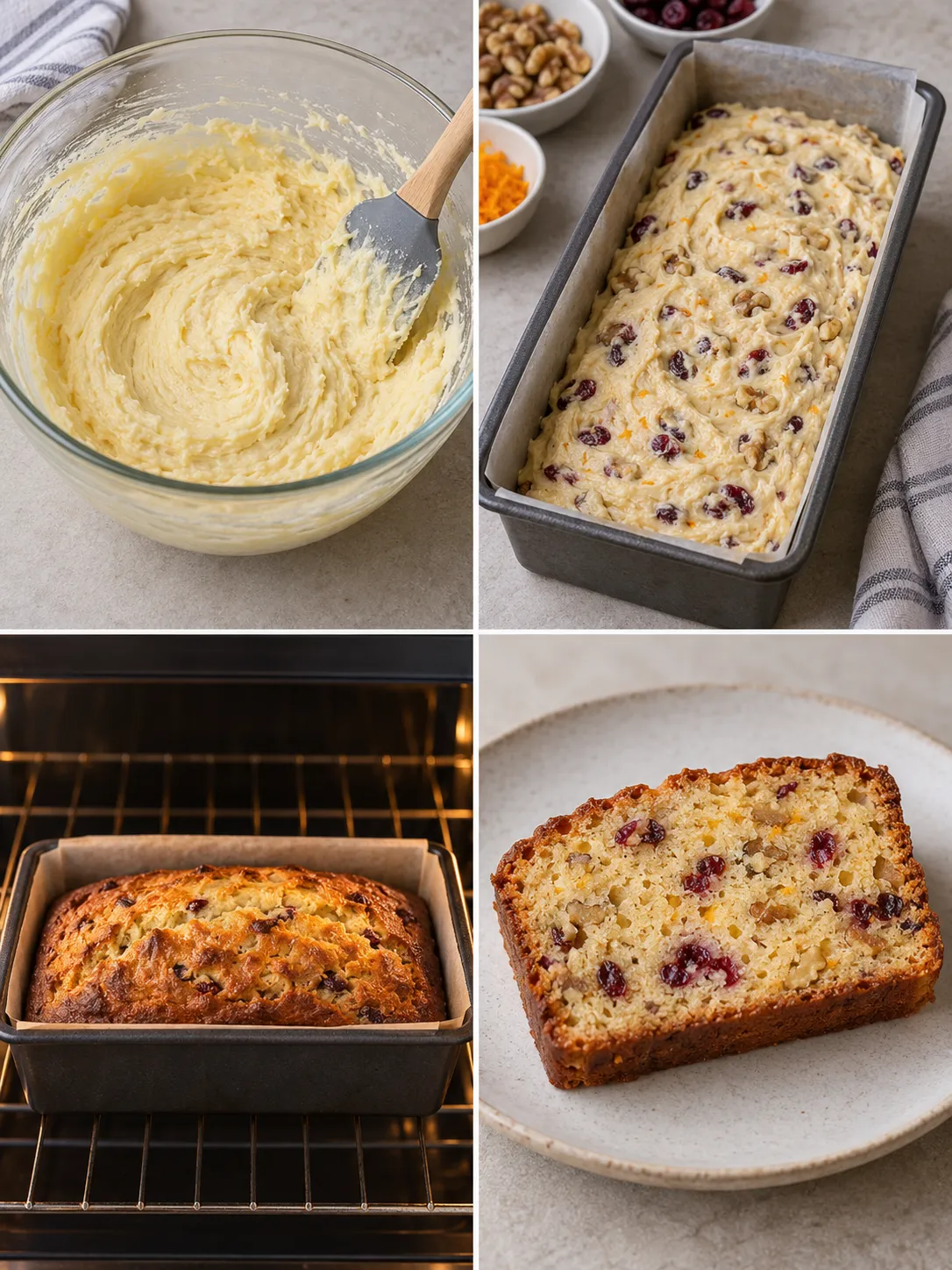 Butter loaf with cranberries and orange — walnuts