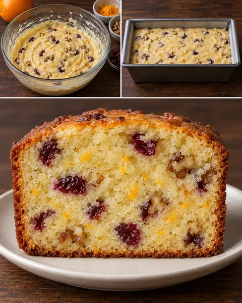 Butter loaf with cranberries and orange — walnuts