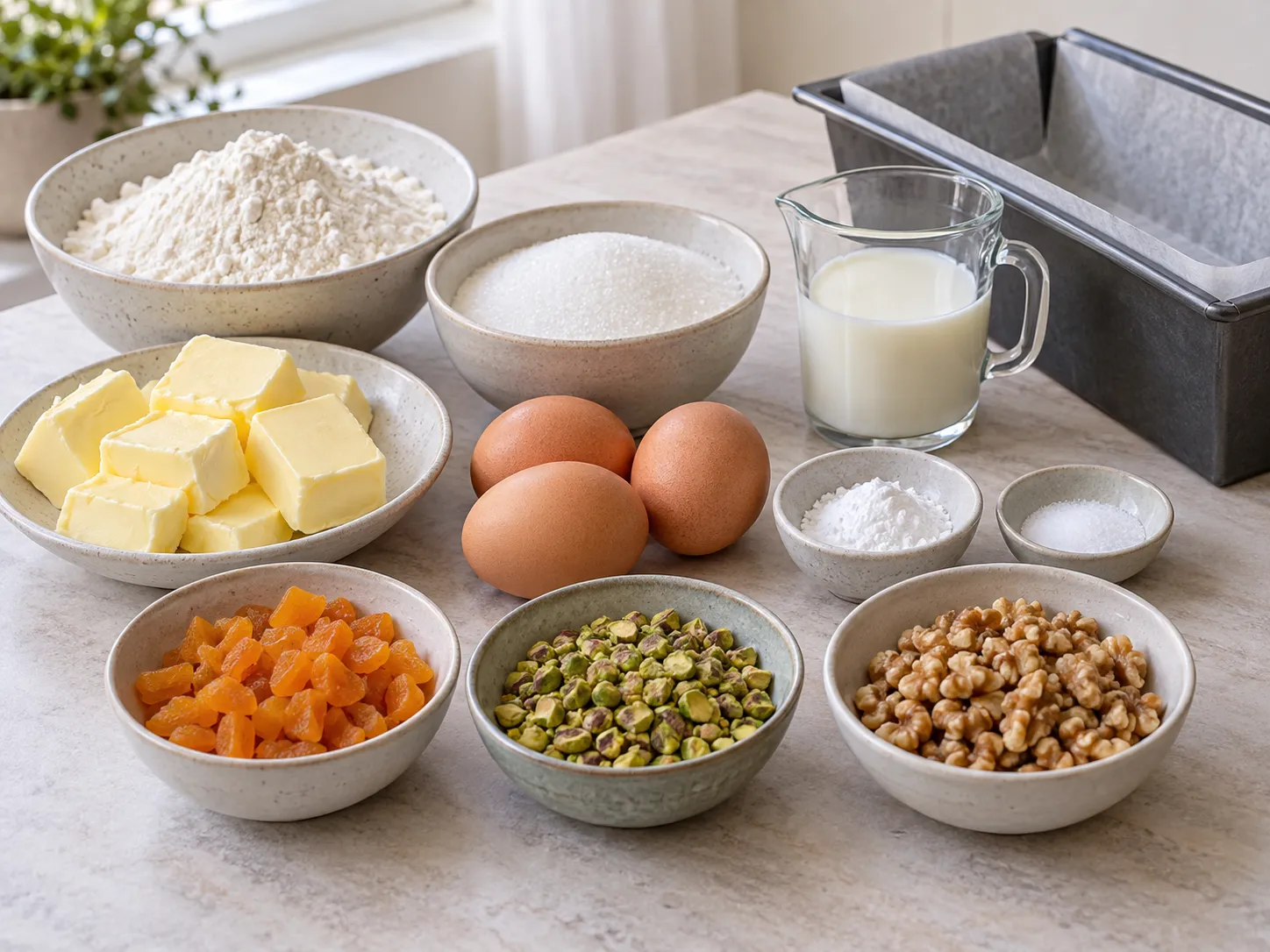 unsalted butter, softened, granulated sugar, large eggs, all-purpose wheat flour
