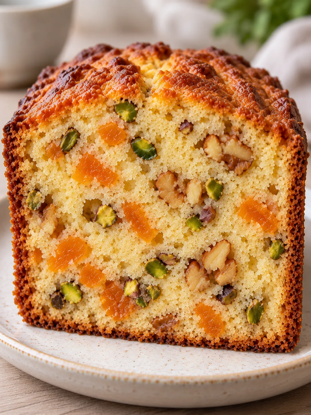 Butter loaf with apricots and pistachios — walnuts