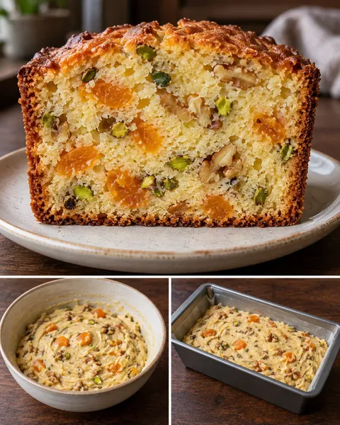 Butter loaf with apricots and pistachios — walnuts