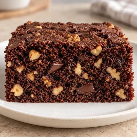 Chocolate sheet cake with chocolate and hazelnuts — walnuts