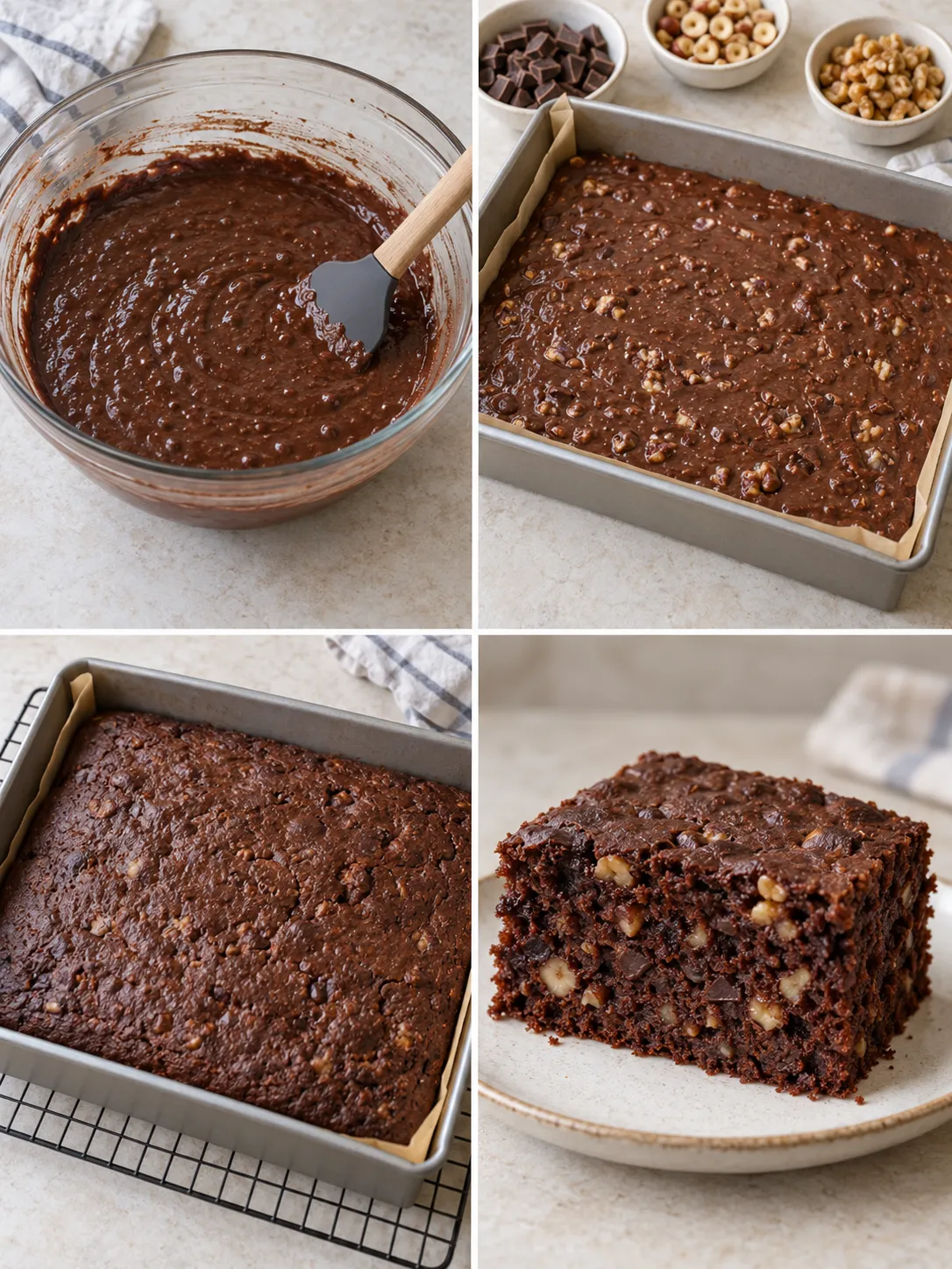 Chocolate sheet cake with chocolate and hazelnuts — walnuts