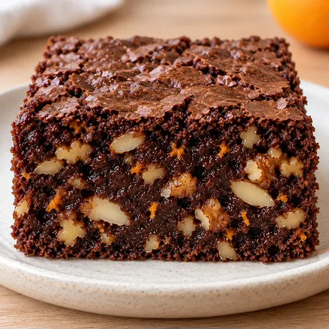 Brownies with orange and almonds — walnuts