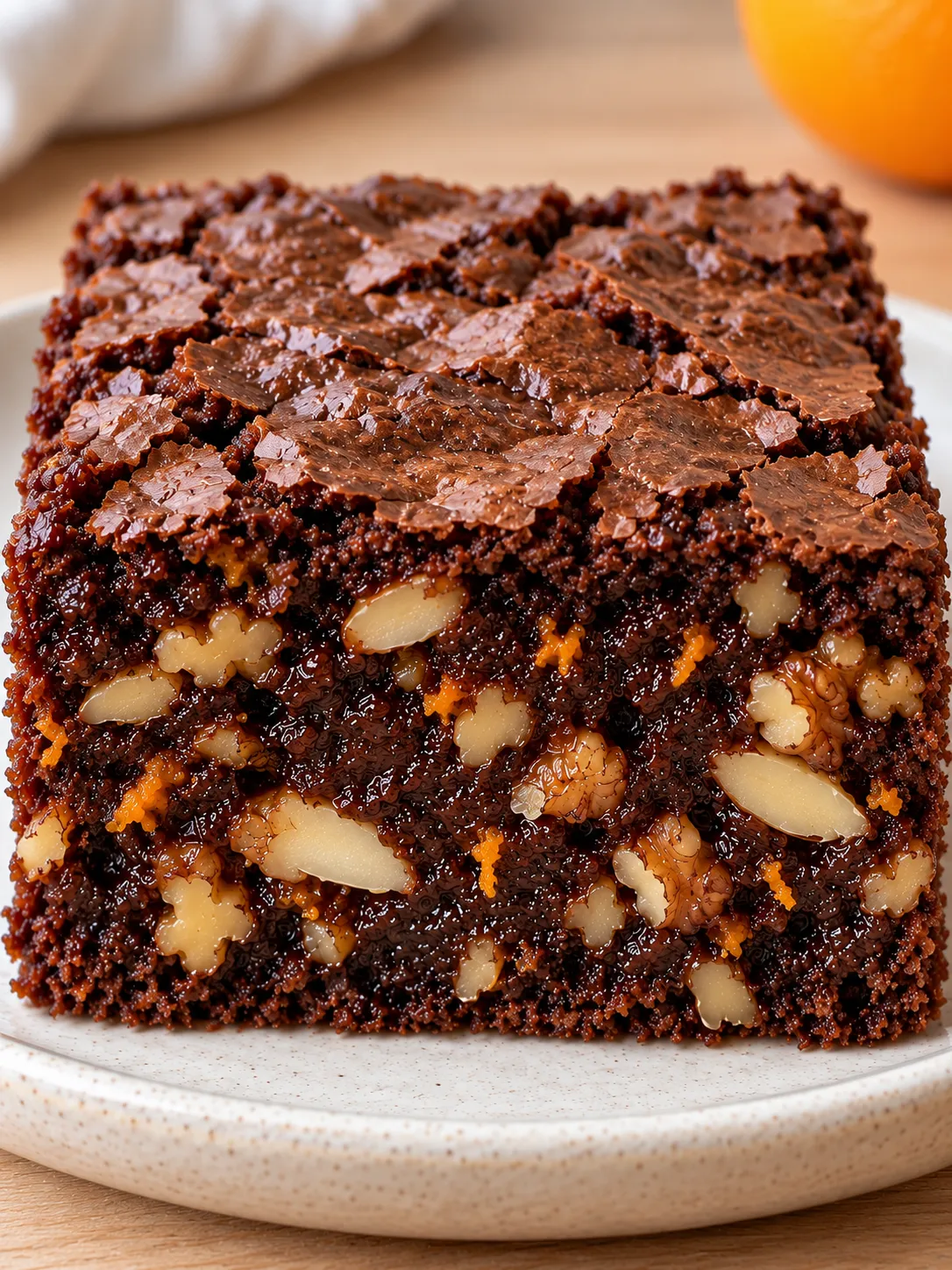 Brownies with orange and almonds — walnuts