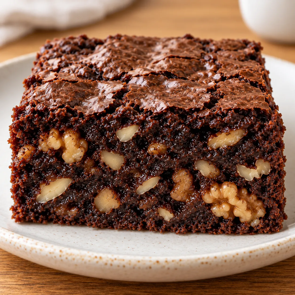 Brownies with coffee and walnuts — almonds