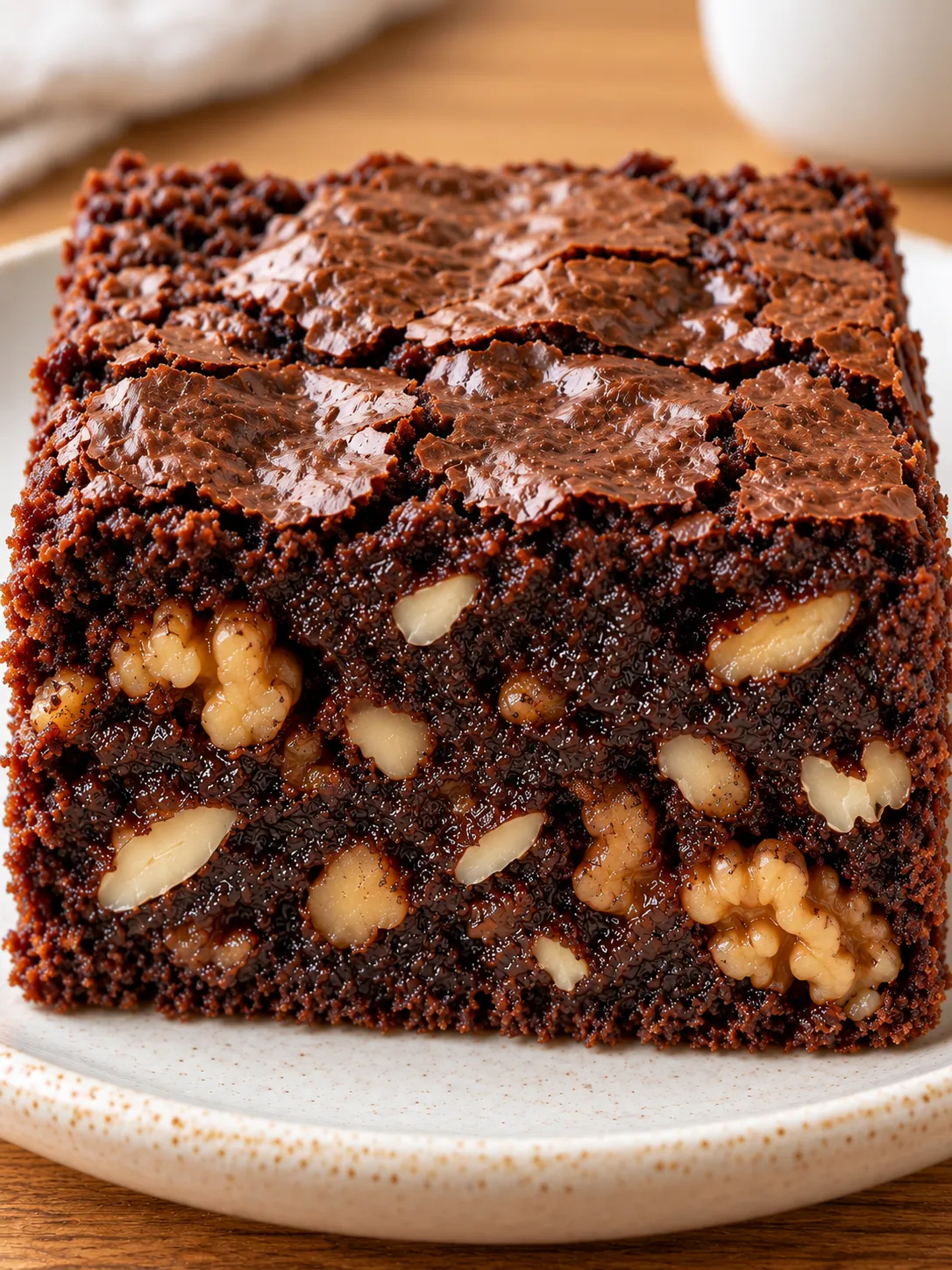 Brownies with coffee and walnuts — almonds