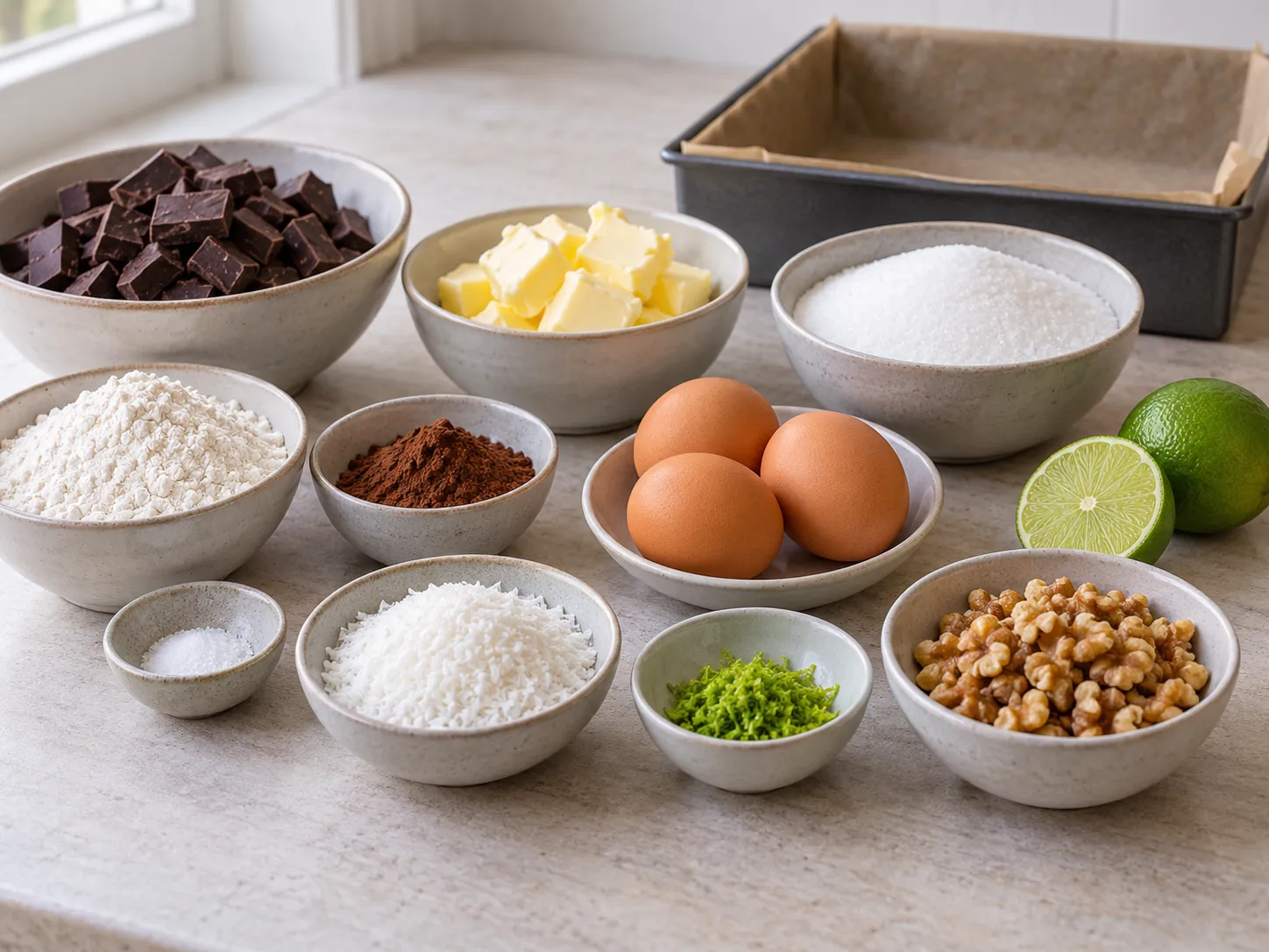 dark chocolate, chopped, unsalted butter, softened, granulated sugar, large eggs