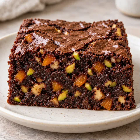 Brownies with apricots and pistachios — walnuts