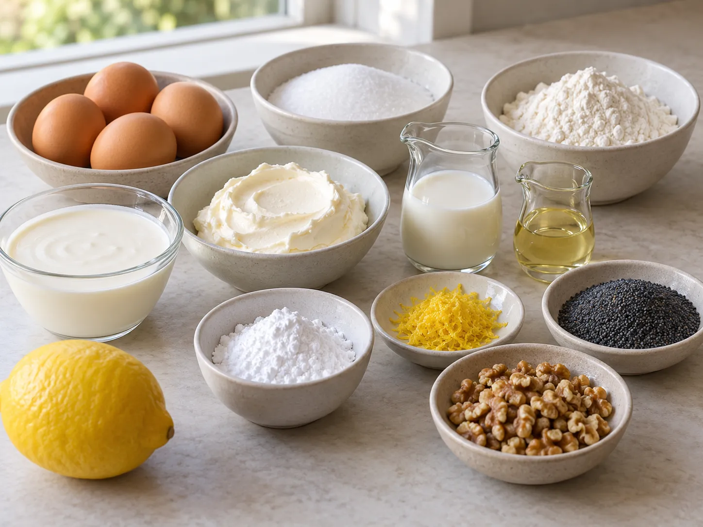 large eggs, granulated sugar, all-purpose wheat flour, neutral sunflower oil