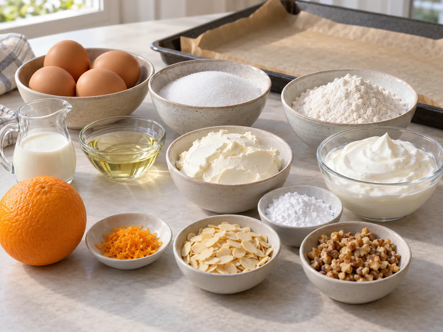 large eggs, granulated sugar, all-purpose wheat flour, neutral sunflower oil