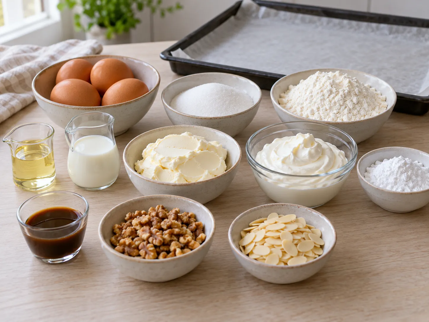 large eggs, granulated sugar, all-purpose wheat flour, neutral sunflower oil